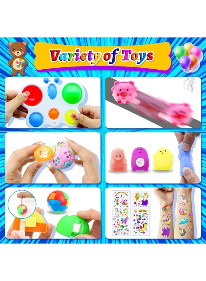 LEDIN 206 PCS Party Favors for Kids 3-5 8-12, Pop Fidget Toys Pack Birthday Gift Bulk Toys Halloween Goodie Bag Stuffers, Treasure Box Toys for Classroom Prizes Pinata Stuffers Carnival Prizes for kids - Image 4